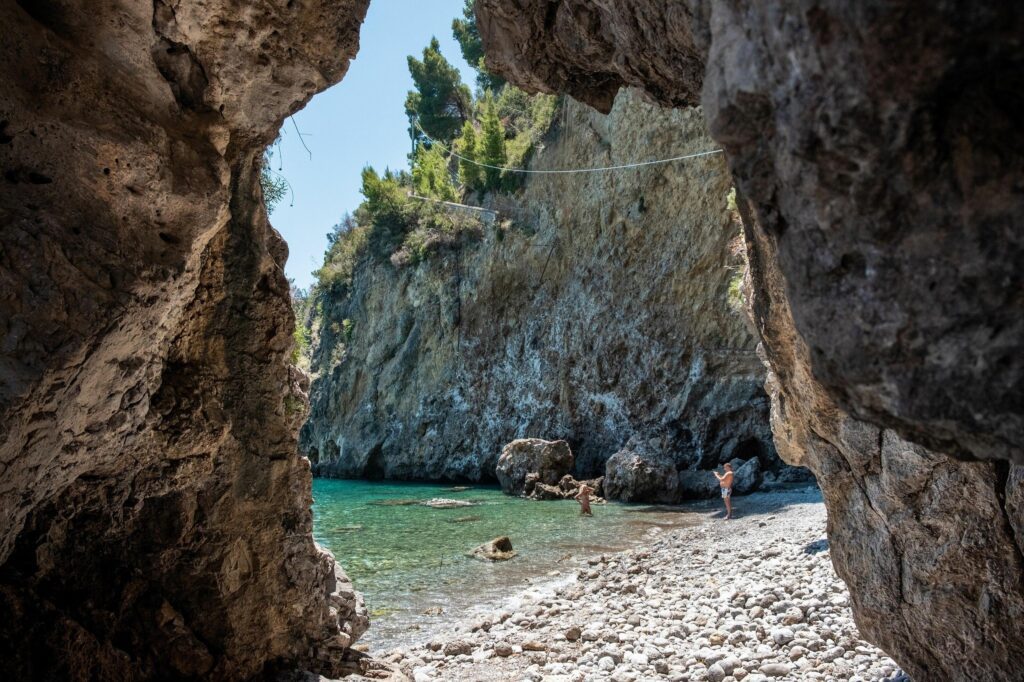 Santa Croce Beach near Amalfi beneath the cliffs