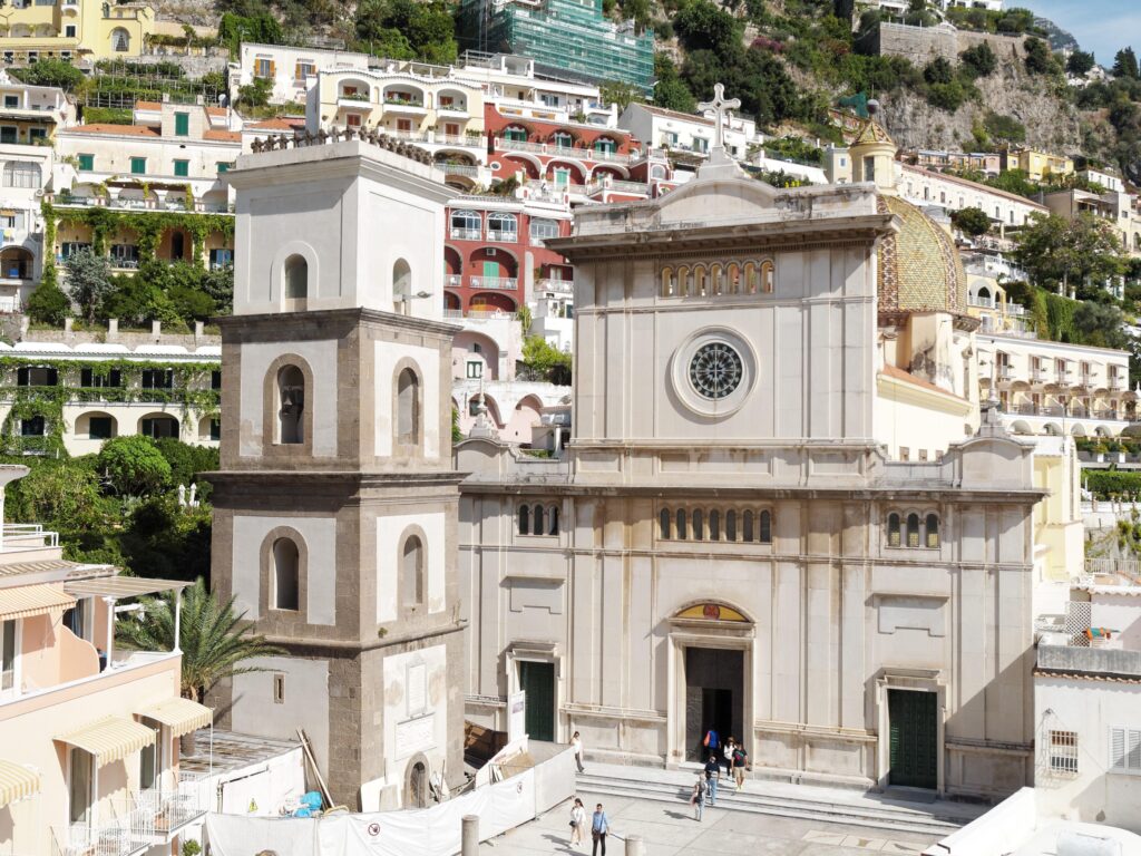 Santa Maria Assunta church and majolica dome in Positano
