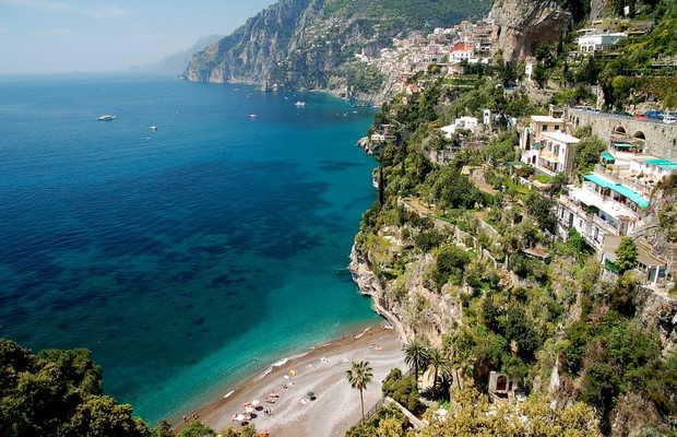 Arienzo beach near Positano surrounded by Mediterranean coastal cliffs